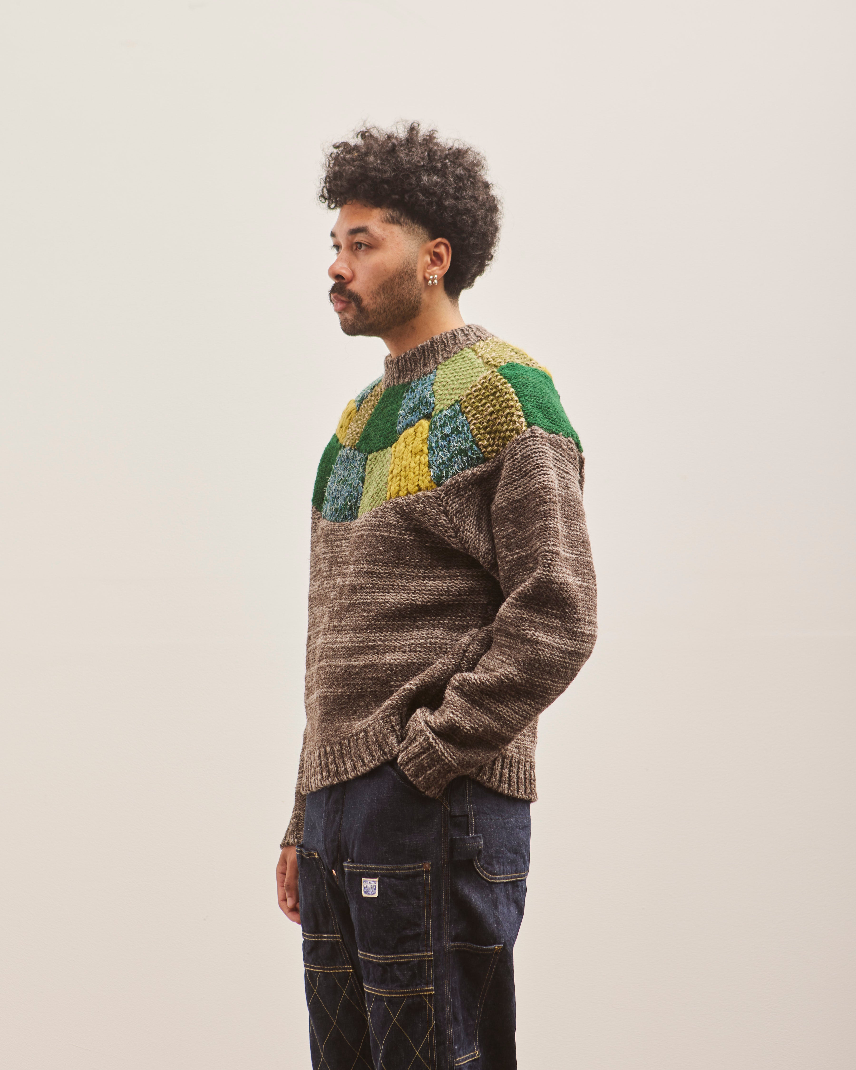 Kapital Unisex 3G Wool TUGIHAGI Crew Sweater, Green – Glasswing