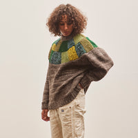 Kapital 3G Wool TUGIHAGI Crew Sweater, Green