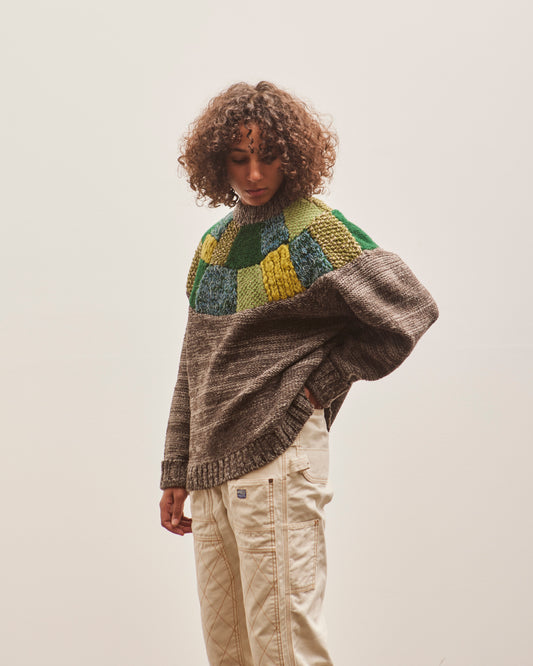 Kapital 3G Wool TUGIHAGI Crew Sweater, Green