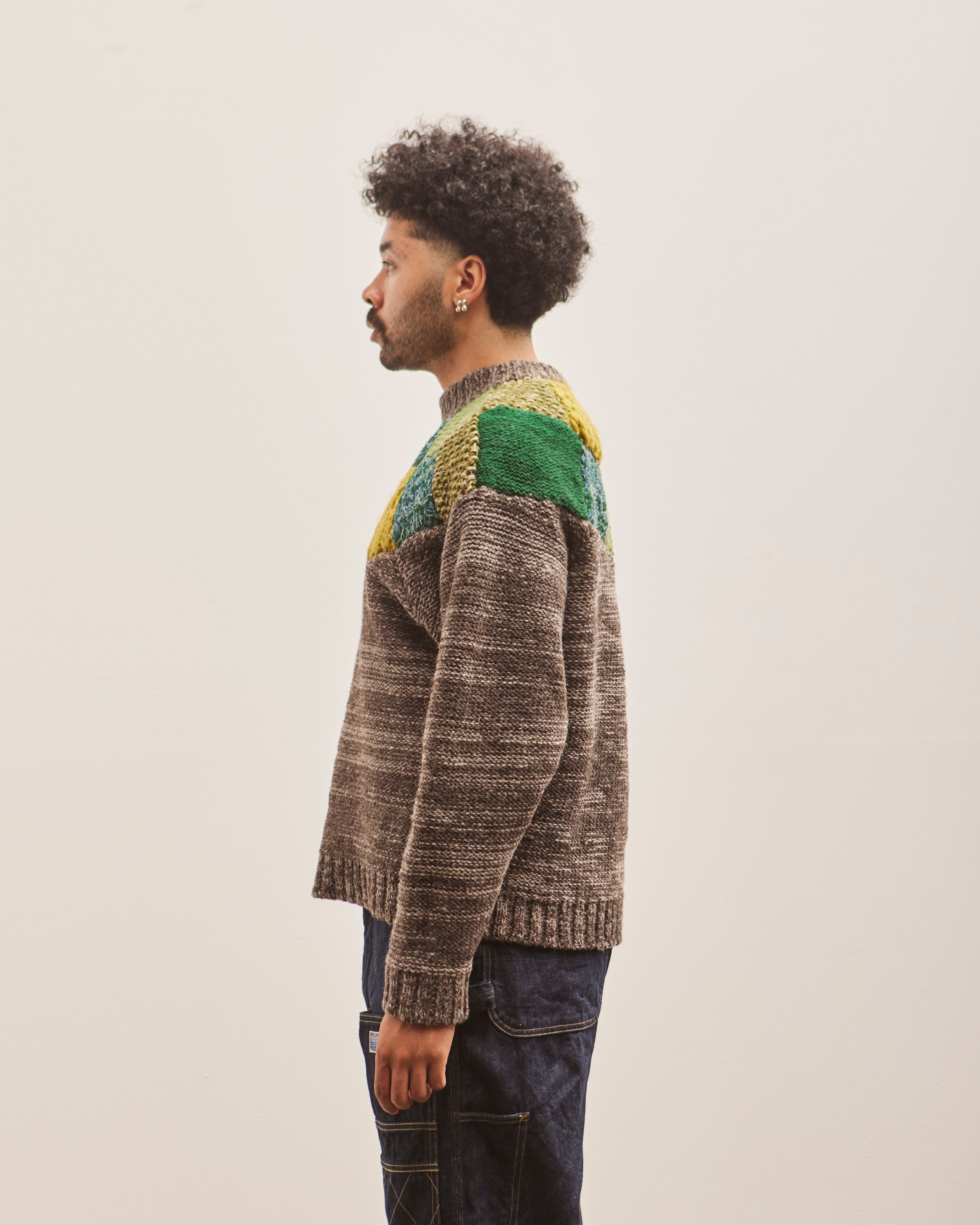 Kapital Unisex 3G Wool TUGIHAGI Crew Sweater, Green – Glasswing