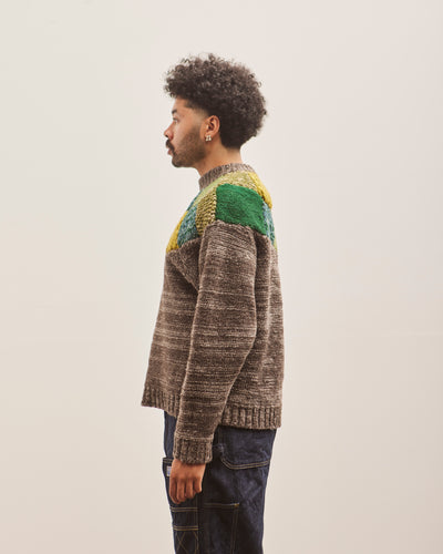 Kapital Unisex 3G Wool TUGIHAGI Crew Sweater, Green