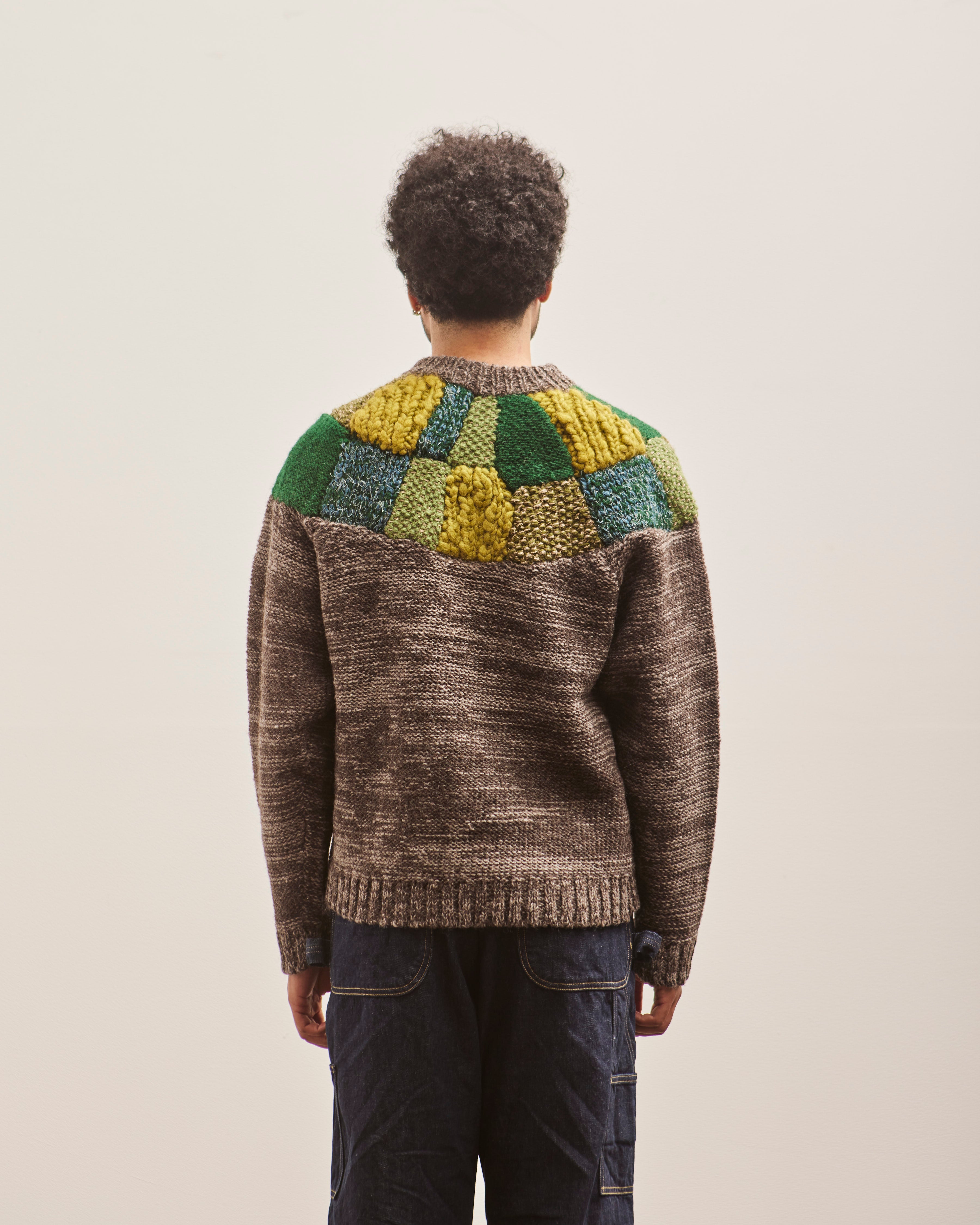 KAPITAL 3G Wool Tsugihagi ハンドニット セーター Kapital 3G Wool Hand Knit TUGIHAGI Crew Sweater - Black – Totem