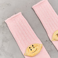 Kapital 56 Yarns 3X1 Rib Rainbowy Happy Heel Socks, Pink
