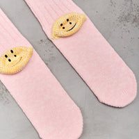 Kapital 56 Yarns 3X1 Rib Rainbowy Happy Heel Socks, Pink