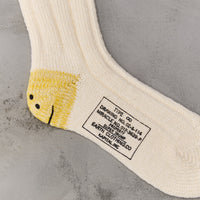 Kapital 56 Yarns MA-1 Smiley Socks, White