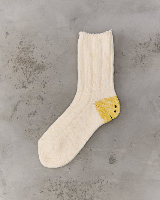 Kapital 56 Yarns MA-1 Smiley Socks, White