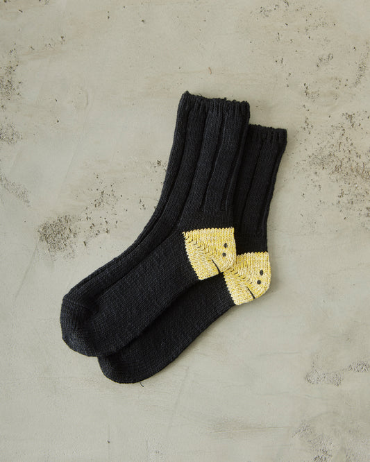 Kapital 56 Yarns MA-1 Smilie Socks, Black