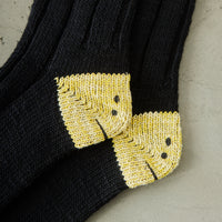 Kapital 56 Yarns MA-1 Smilie Socks, Black