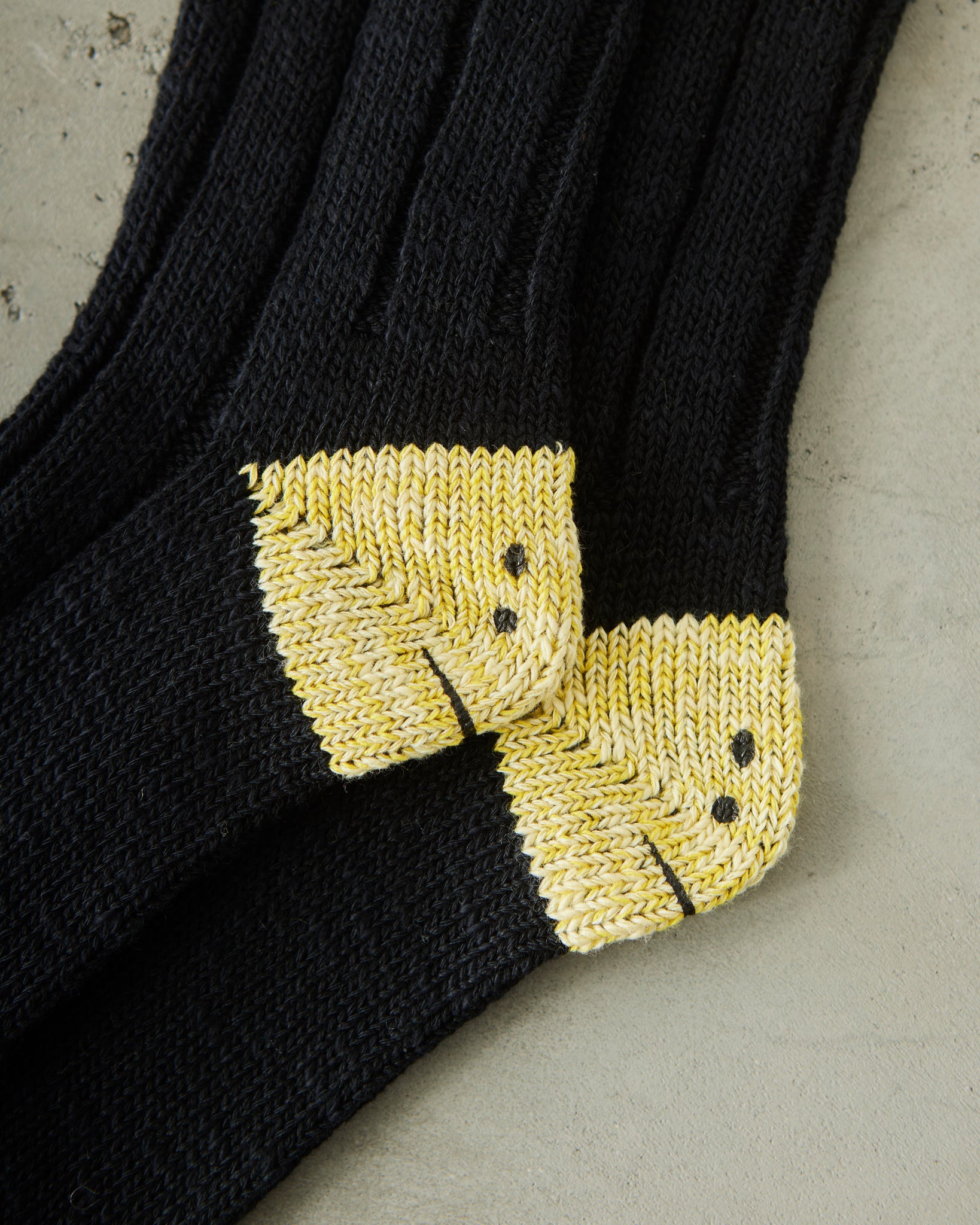 Kapital 56 Yarns MA-1 Smilie Socks, Black