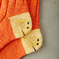 Kapital 56 Yarns MA-1 Smilie Socks, Orange