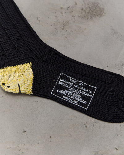 Kapital 56 Yarns Ma-1 Rainbowy Happy Heel Socks, Black