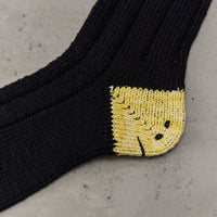 Kapital 56 Yarns Ma-1 Rainbowy Happy Heel Socks, Black