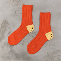 Kapital 56 Yarns Ma-1 Rainbowy Happy Heel Socks, Orange