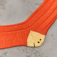 Kapital 56 Yarns Ma-1 Rainbowy Happy Heel Socks, Orange