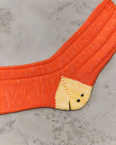 Kapital 56 Yarns Ma-1 Rainbowy Happy Heel Socks, Orange
