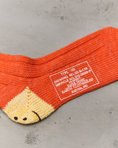 Kapital 56 Yarns Ma-1 Rainbowy Happy Heel Socks, Orange
