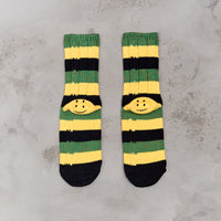 Kapital 56 Yarns RASTA RAINBOWY HAPPY HEEL Socks, Black