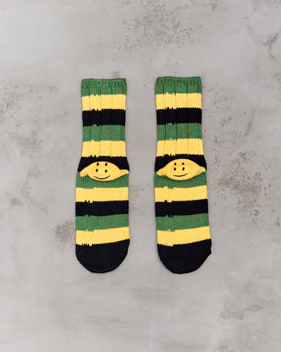 Kapital 56 Yarns RASTA RAINBOWY HAPPY HEEL Socks, Black