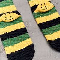 Kapital 56 Yarns RASTA RAINBOWY HAPPY HEEL Socks, Black