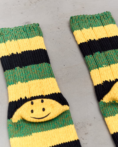 Kapital 56 Yarns RASTA RAINBOWY HAPPY HEEL Socks, Black