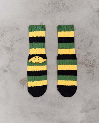 Kapital 56 Yarns RASTA RAINBOWY HAPPY HEEL Socks, Black