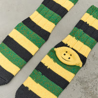 Kapital 56 Yarns RASTA RAINBOWY HAPPY HEEL Socks, Black