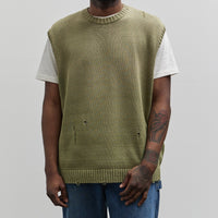 Kapital 5G Knit Bone Vest, Khaki