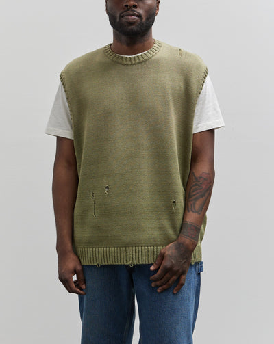 Kapital 5G Knit Bone Vest, Khaki