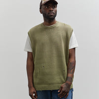 Kapital 5G Knit Bone Vest, Khaki