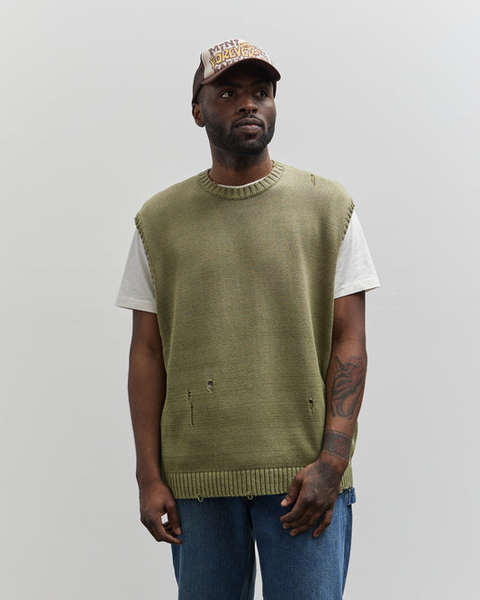 Kapital 5G Knit Bone Vest, Khaki