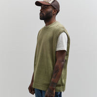 Kapital 5G Knit Bone Vest, Khaki