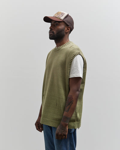 Kapital 5G Knit Bone Vest, Khaki