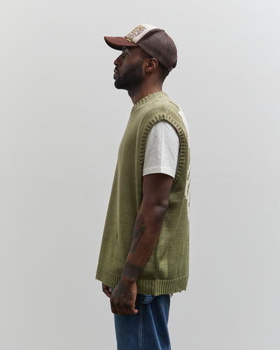 Kapital 5G Knit Bone Vest, Khaki