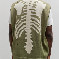 Kapital 5G Knit Bone Vest, Khaki