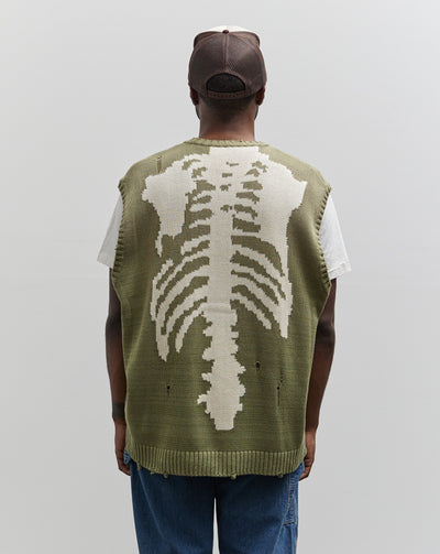 Kapital 5G Knit Bone Vest, Khaki