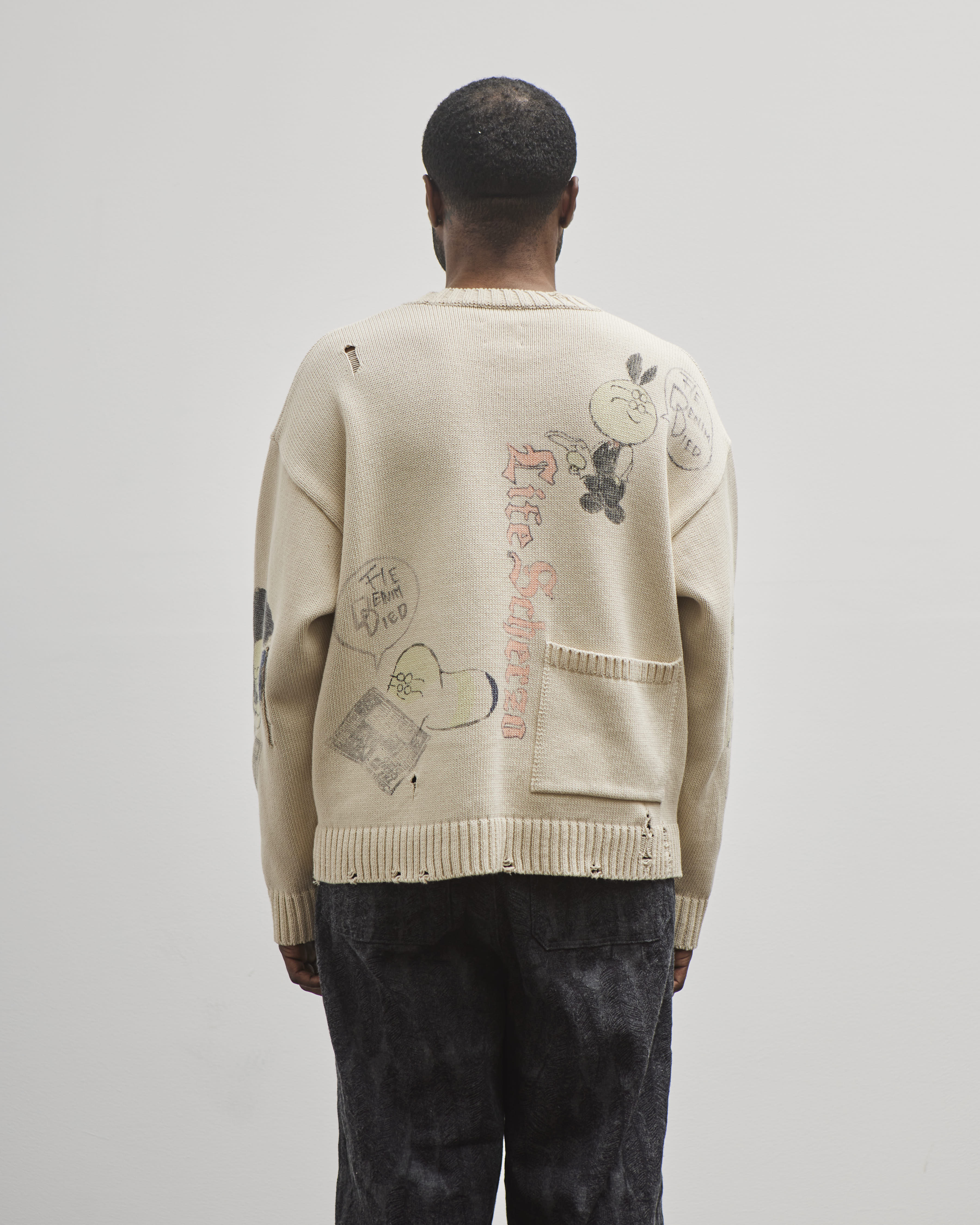 Kapital Unisex 5G Cotton Knit Crew Sweater (Memorial Paint Model