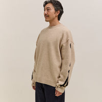 Kapital 5G Wool Bone Crew Sweater Unisex, Ecru