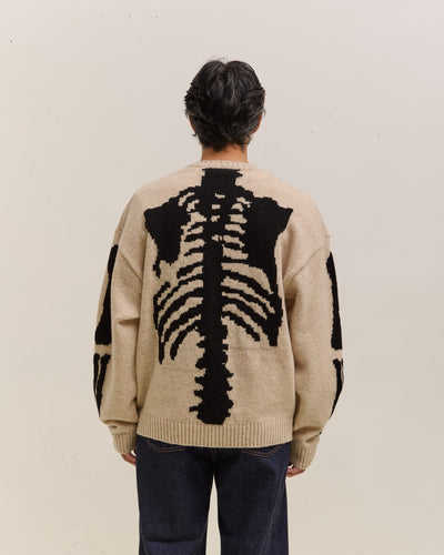 Kapital 5G Wool Bone Crew Sweater Unisex, Ecru
