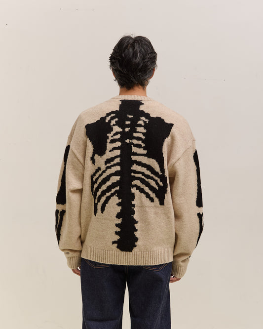 Kapital 5G Wool Bone Crew Sweater Unisex, Ecru