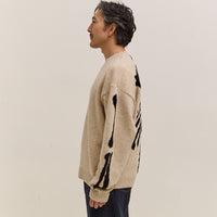 Kapital 5G Wool Bone Crew Sweater Unisex, Ecru