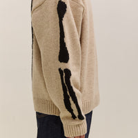 Kapital 5G Wool Bone Crew Sweater Unisex, Ecru