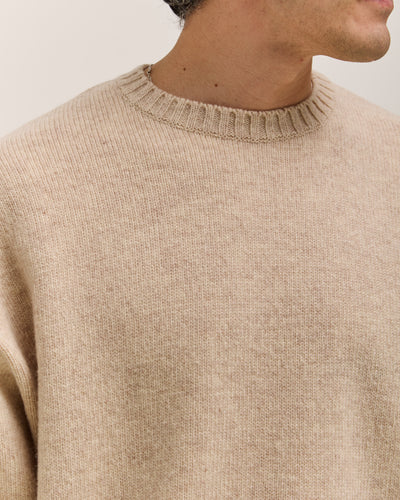 Kapital 5G Wool Bone Crew Sweater Unisex, Ecru