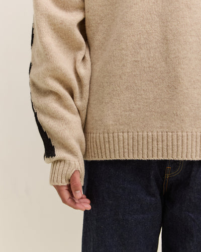 Kapital 5G Wool Bone Crew Sweater Unisex, Ecru