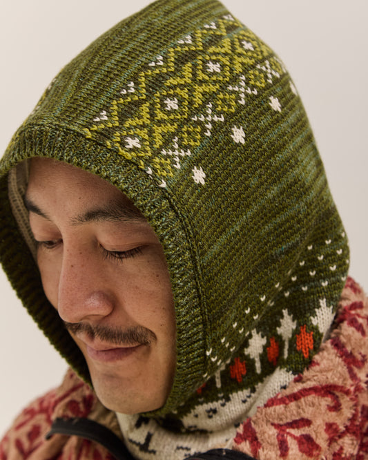 Kapital 5G Wool Polar Bear Balaclava, Green