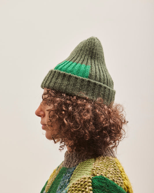 Kapital 5G Wool TUGIHAGI Knit Cap, Khaki