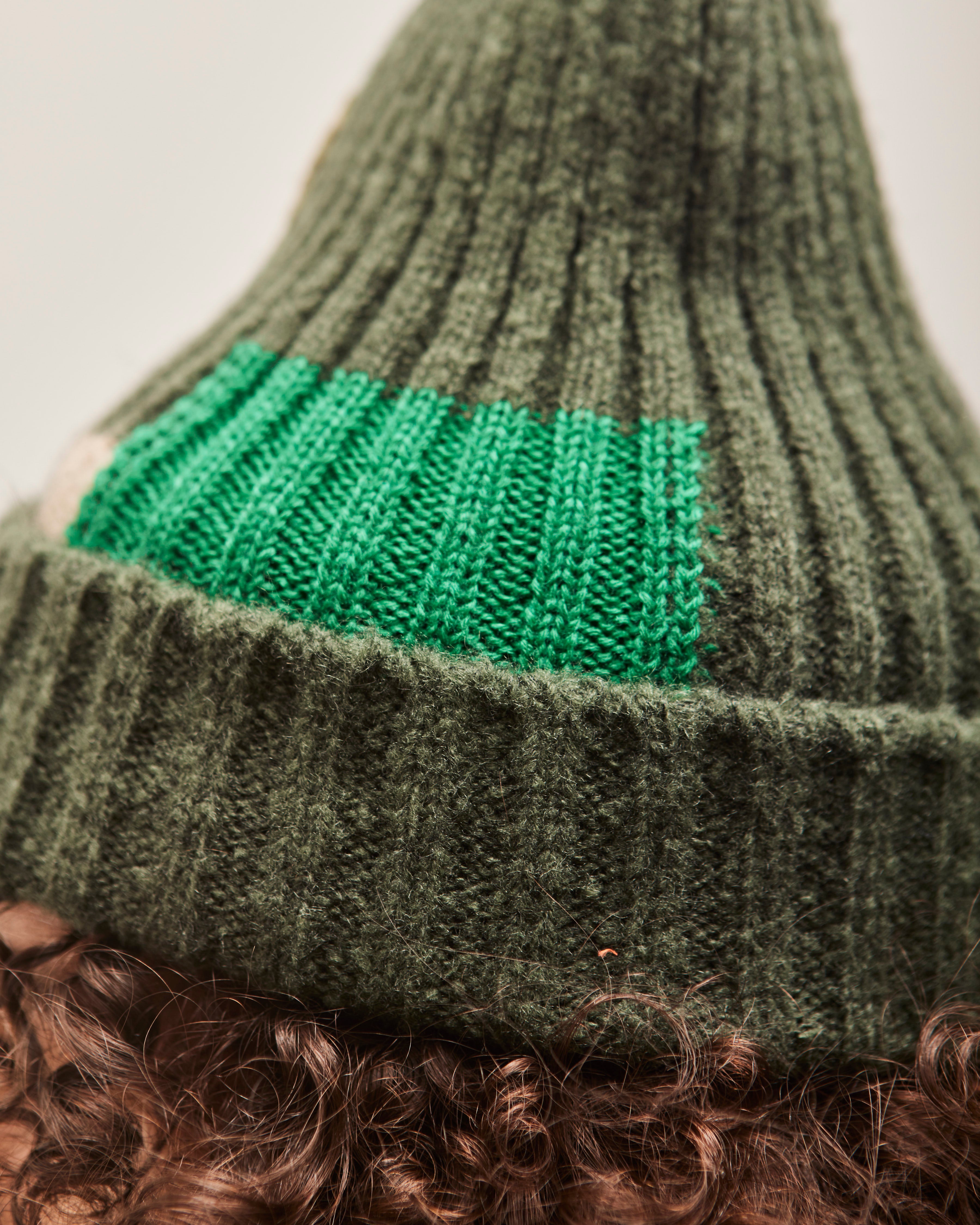 Kapital 5G Wool TUGIHAGI Knit Cap, Khaki – Glasswing