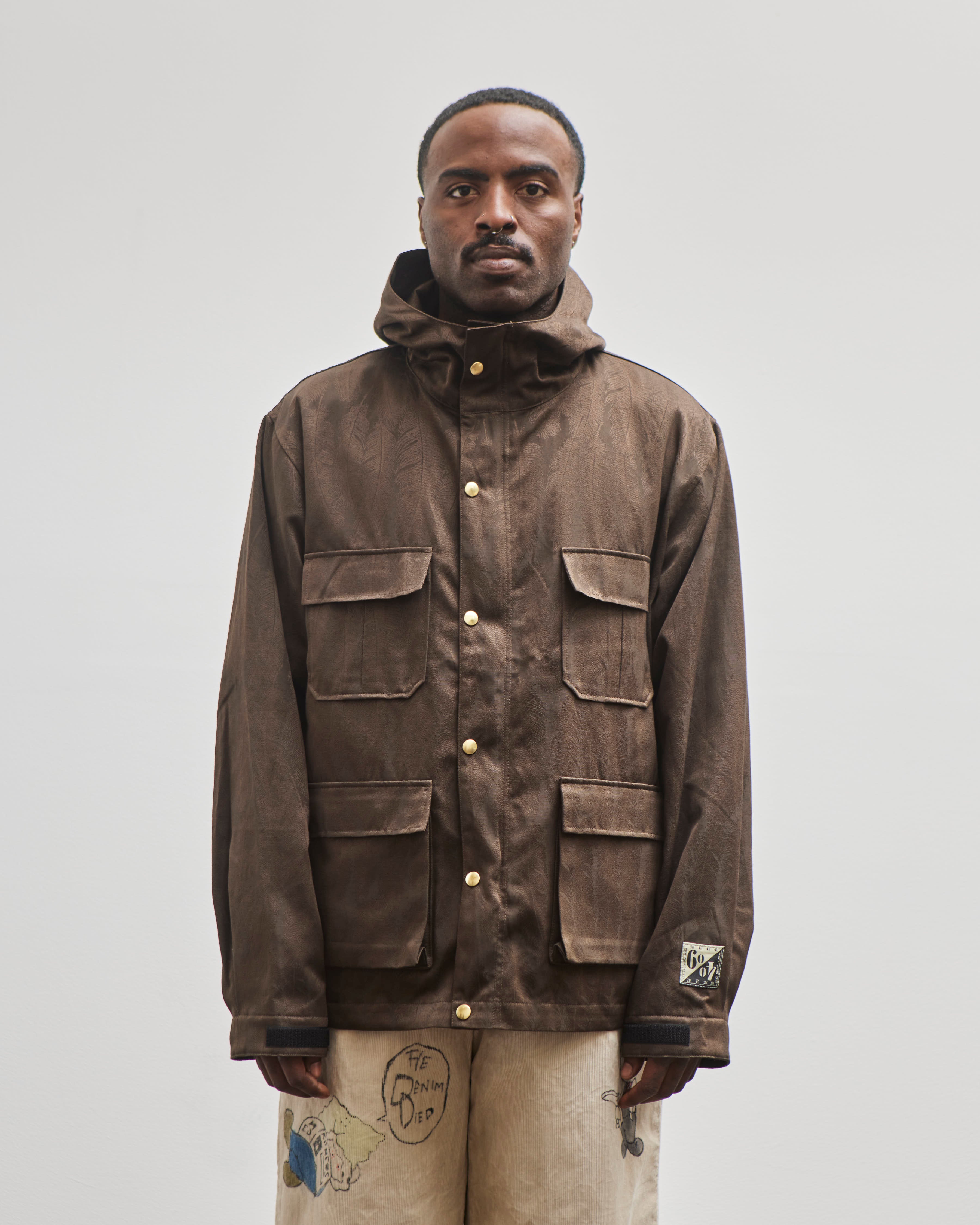 KAPITAL サスペンダー ブラウン Kapital Unisex 60/40 Cloth MAGPIE Mountain Parka, Dark Brown