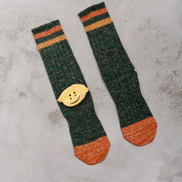 Kapital 60 Yarns Grandrelle Ivy Smiley Socks, Green