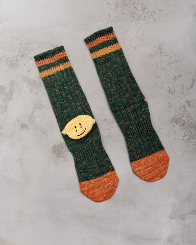 Kapital 60 Yarns Grandrelle Ivy Smiley Socks, Green
