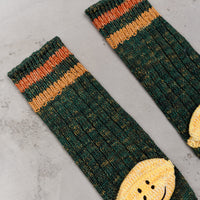 Kapital 60 Yarns Grandrelle Ivy Smiley Socks, Green